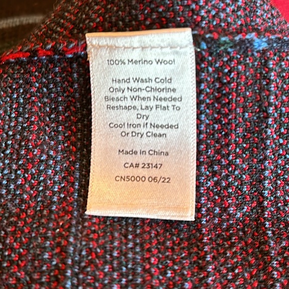 TALBOTS MERINO WOOL COATIGAN - CABIN PLAID, SMALL, OPEN FRONT - Picture 10 of 13